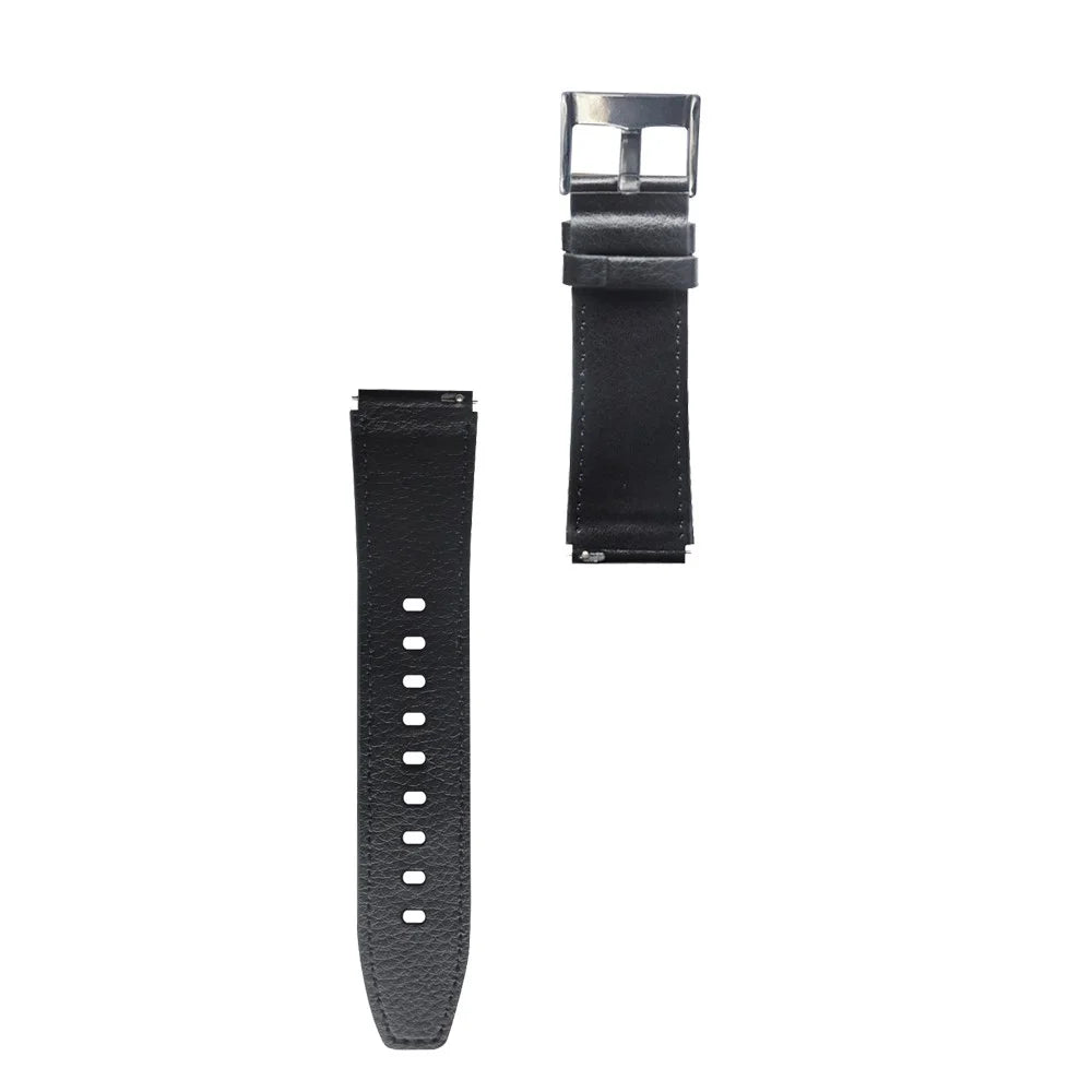 22mm Leather Smart Watch Band Replacement Adjustable Watch Strap for Huawei Watch GT 2 46mm/GT 2 Pro - Black - 3