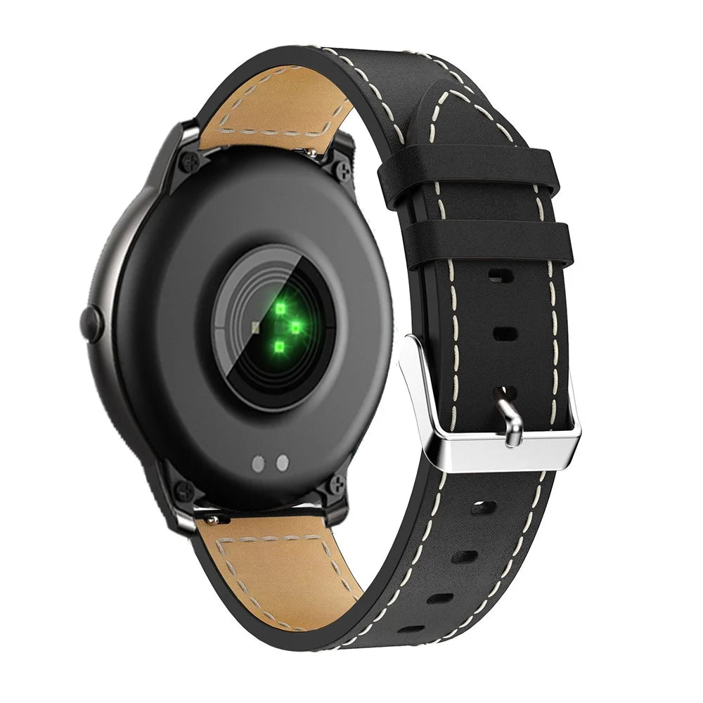 Genuine Leather Smart Watch Band Strap Replacement for Haylou Solar LS05, etc. - Black - 1