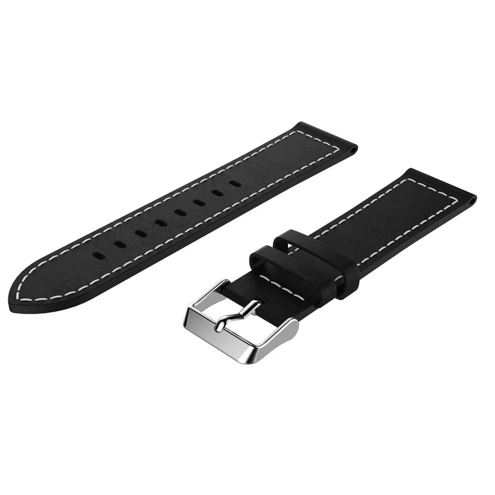 Genuine Leather Smart Watch Band Strap Replacement for Haylou Solar LS05, etc. - Black - 3