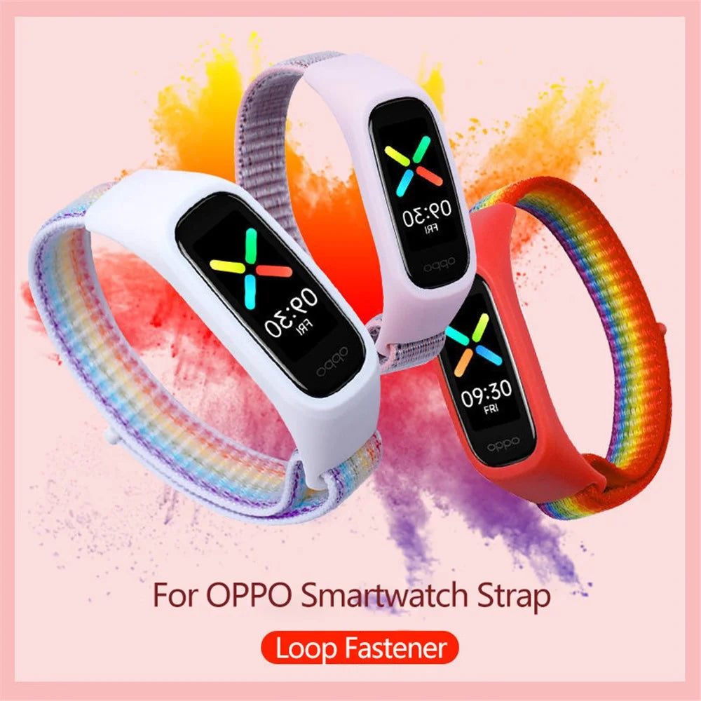 Nylon Watchband Adjustable Smart Watch Strap for OPPO Band Style/EVA Limited Edition - Light Green - 2