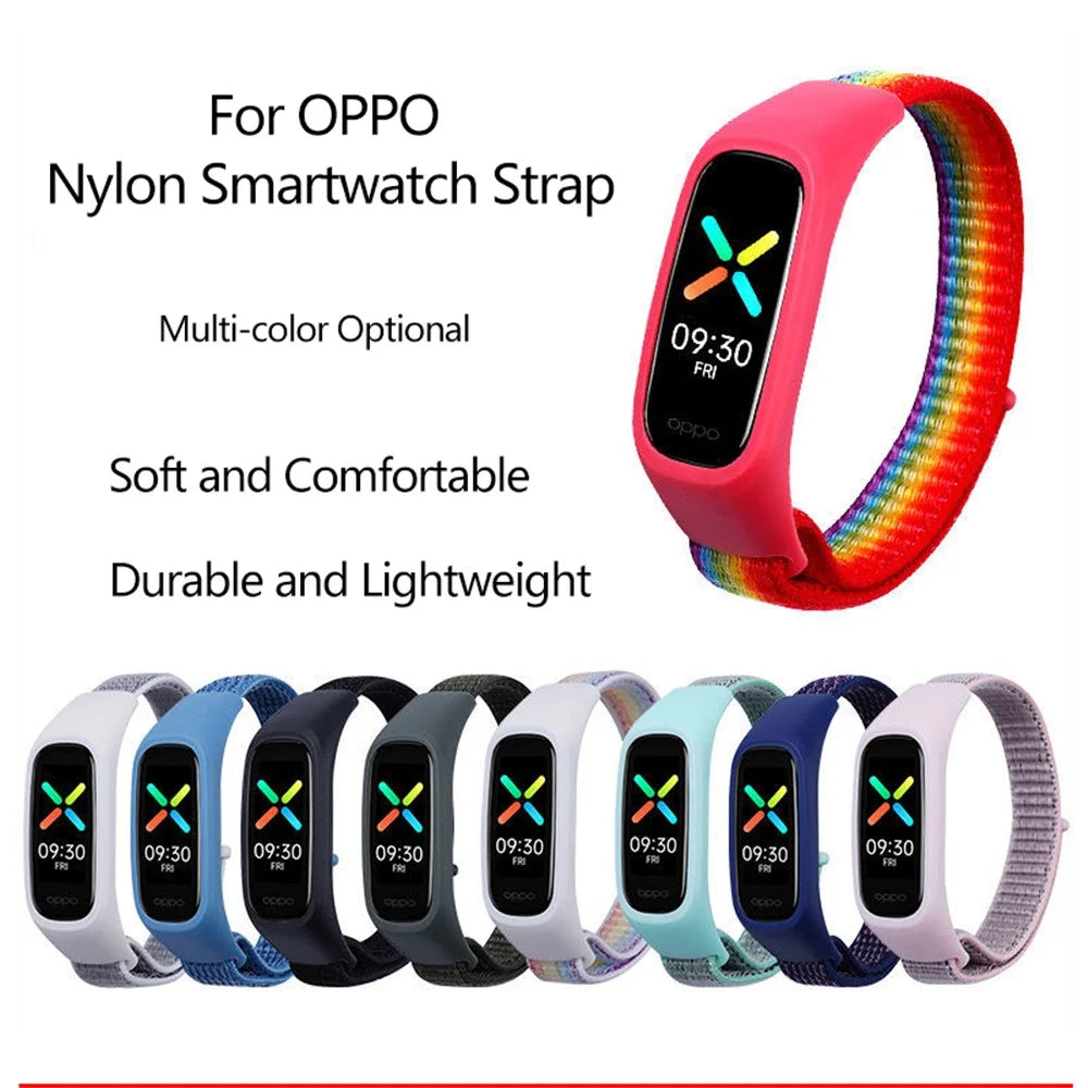 Nylon Watchband Adjustable Smart Watch Strap for OPPO Band Style/EVA Limited Edition - Light Green - 4
