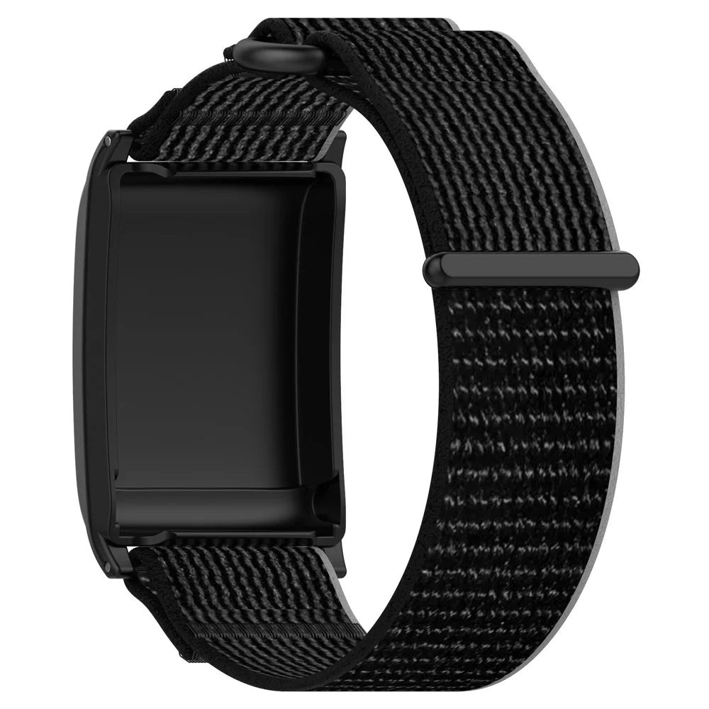 For WHOOP 4.0 Nylon Wrist Strap Magic Tape Loop Watch Band - Black+Grey - 3