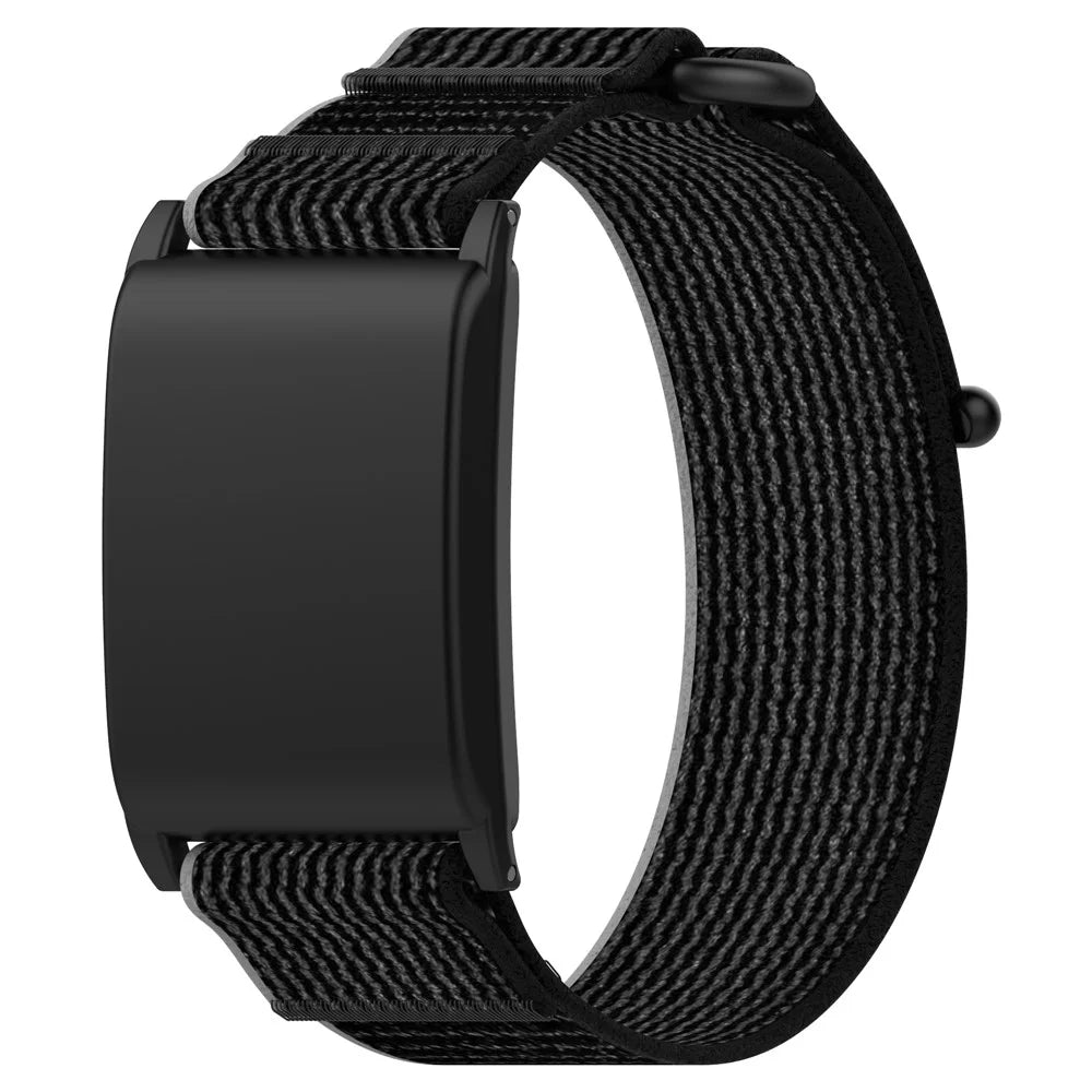For WHOOP 4.0 Nylon Wrist Strap Magic Tape Loop Watch Band - Black+Grey - 4