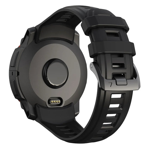 For Garmin Instinct 3 AMOLED 45mm / Instinct 3 Solar 45mm Smartwatch Band Breathable Sports Silicone Strap - Black - 1