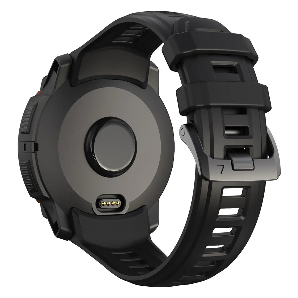 For Garmin Instinct 3 AMOLED 50mm / Instinct 3 Solar 50mm Smartwatch Band Breathable Sports Silicone Strap - Black - 1