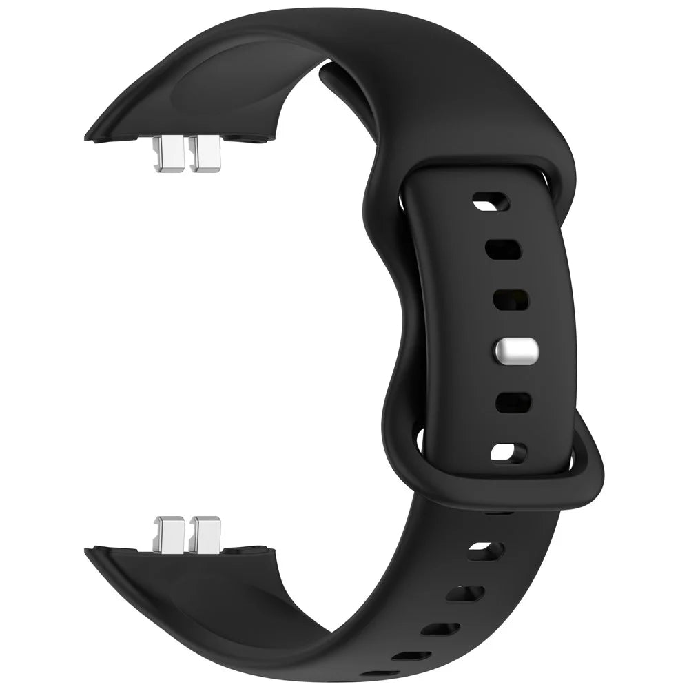 For Honor Choice ROSSINI 2i Silicone Watch Strap Reverse Buckle Sports Wrist Band - Black - 1