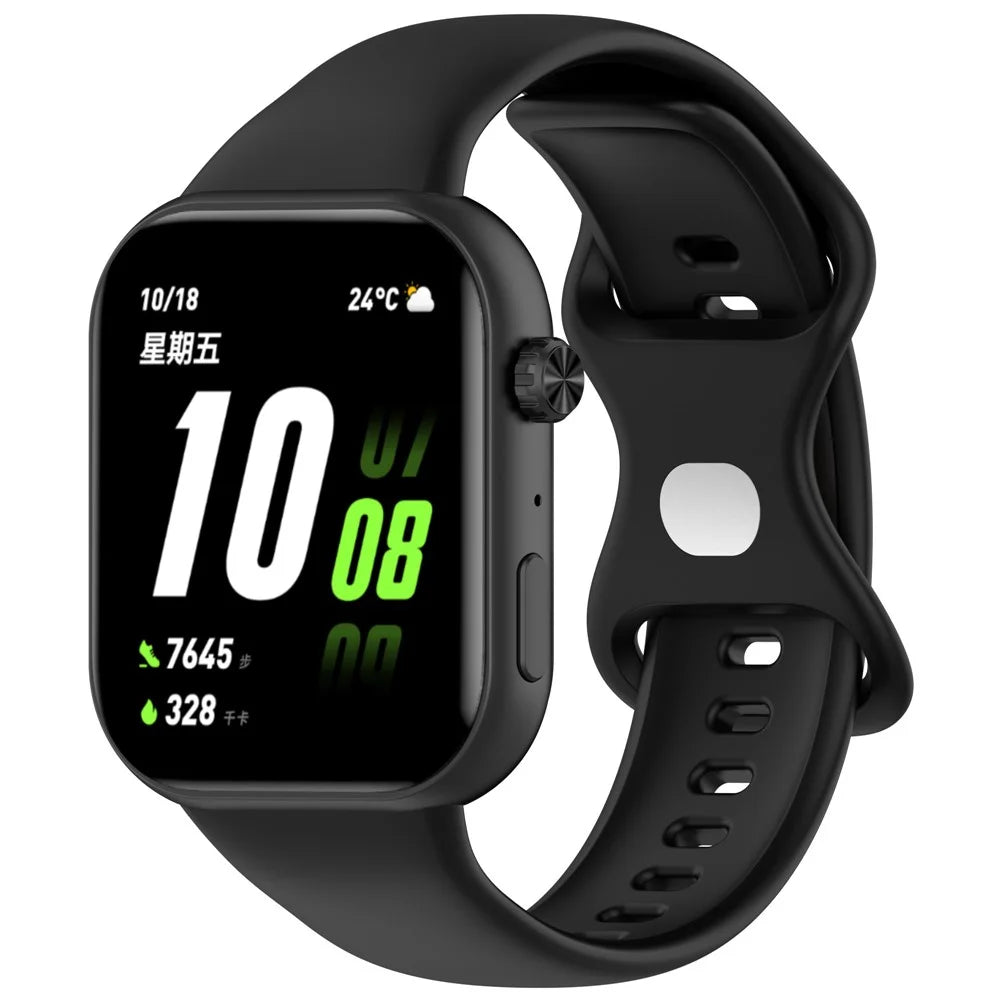 For Honor Choice ROSSINI 2i Silicone Watch Strap Reverse Buckle Sports Wrist Band - Black - 2