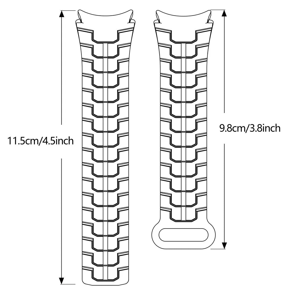 Watch Band for Samsung Galaxy Watch FE 40mm / Watch7 44mm 40mm Magnetic Dragon Scale Texture Silicone Strap - Black+Orange - 7
