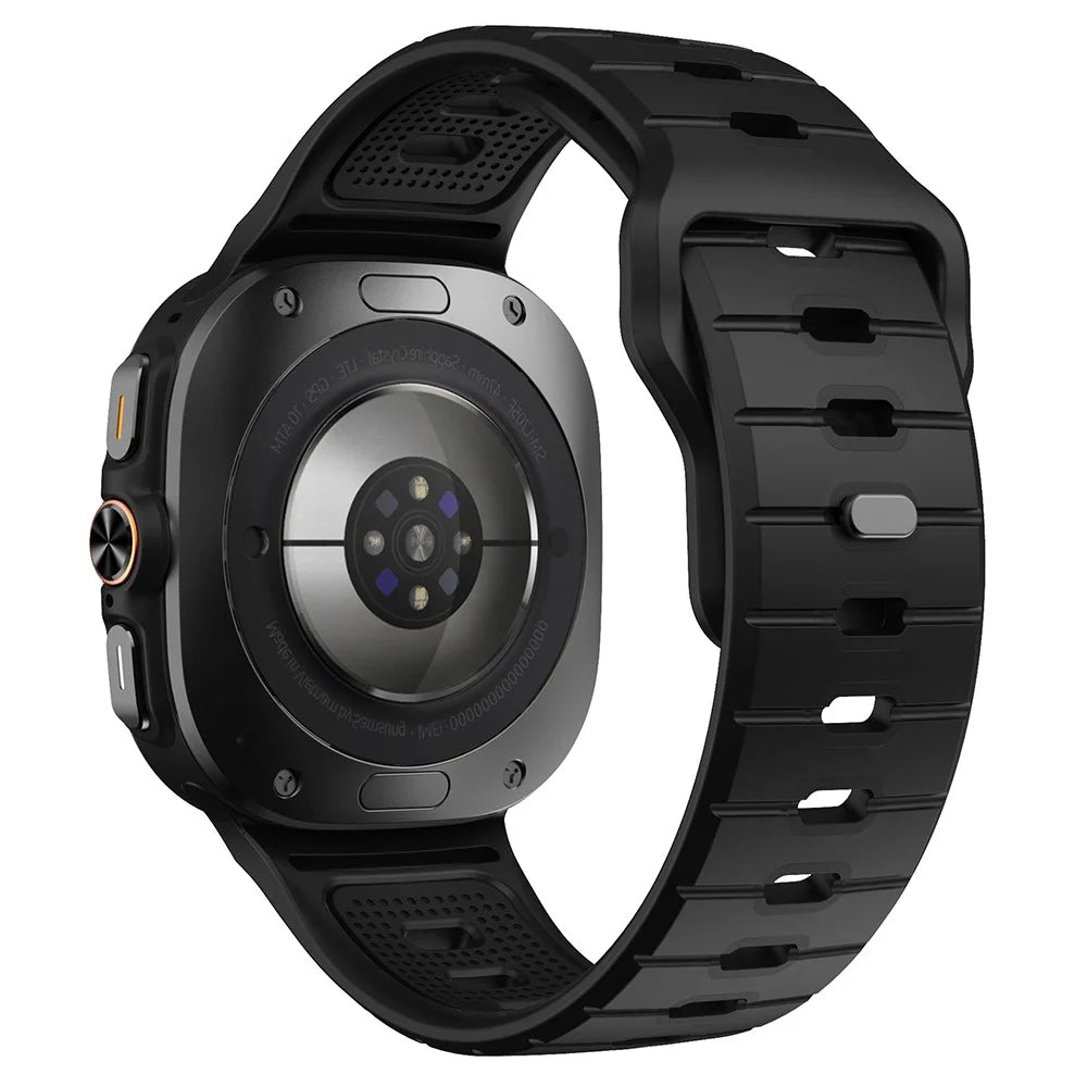 For Samsung Galaxy Watch Ultra2 47mm / Watch Ultra (2025) 47mm / Watch Ultra 47mm Silicone Watch Band Reverse Buckle Wrist Strap - Black - 1