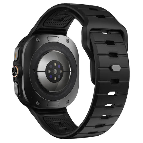 For Samsung Galaxy Watch Ultra2 47mm / Watch Ultra (2025) 47mm / Watch Ultra 47mm Silicone Watch Band Reverse Buckle Wrist Strap - Black - 1