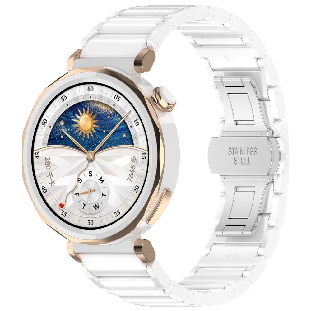 For Huawei Watch GT 5 Pro 42mm / GT 5 41mm Ceramic Metal Watch Band 18mm Universal Wrist Strap - White - 2