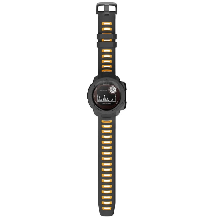 Bi-color Soft Silicone Watchband Replacement Bracelet Strap for Garmin Instinct / Instinct Esports - Black / Yellow - 6