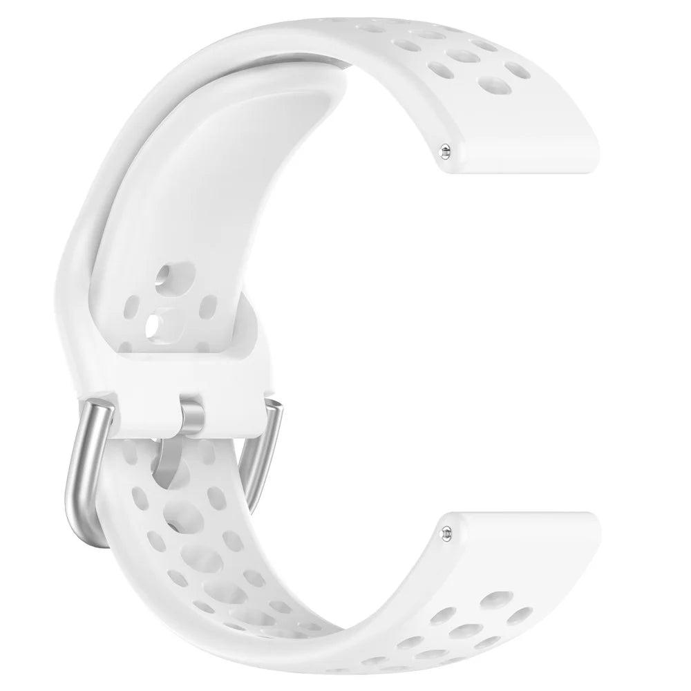 For Huami Amazfit Active 2 (A2437) Replacement Band Holes Design 20mm Adjustable Silicone Watch Strap - White - 2