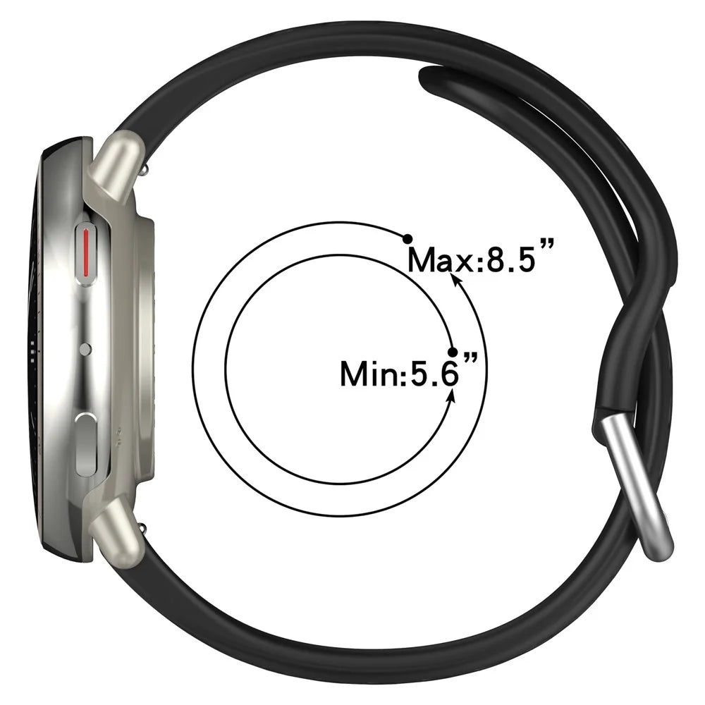 For Huami Amazfit Active 2 (A2437) Replacement Band Holes Design 20mm Adjustable Silicone Watch Strap - White - 6