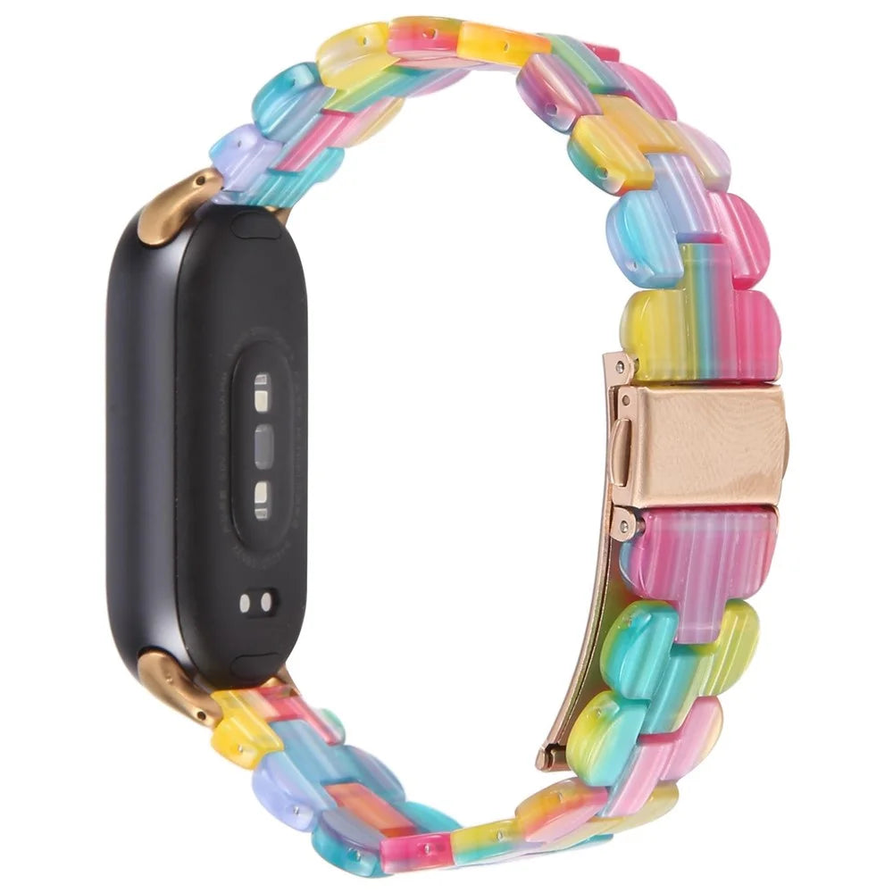 For Xiaomi Smart Band 9 / Band 8 Replacement Slim Resin Watch Strap with Adjustment Tool - Rainbow - 1