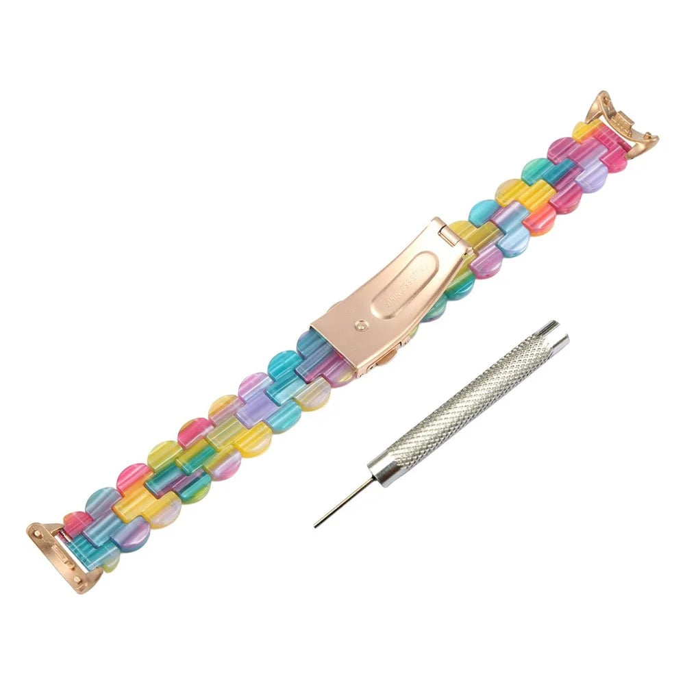 For Xiaomi Smart Band 9 / Band 8 Replacement Slim Resin Watch Strap with Adjustment Tool - Rainbow - 3