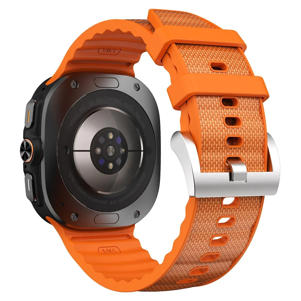 For Samsung Galaxy Watch Ultra2 47mm / Watch Ultra (2025) 47mm / Watch Ultra 47mm Watch Strap Adjustable Sports Silicone Wrist Band - Orange - 1