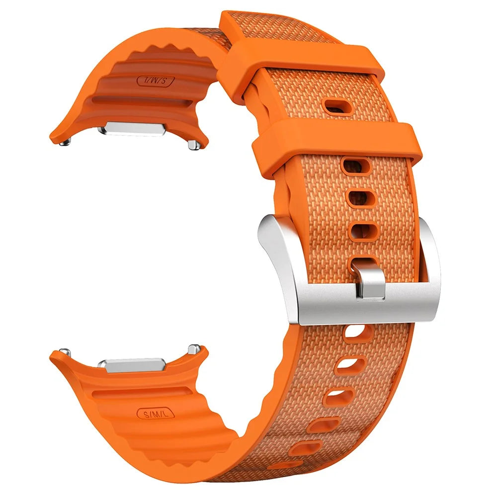 For Samsung Galaxy Watch Ultra2 47mm / Watch Ultra (2025) 47mm / Watch Ultra 47mm Watch Strap Adjustable Sports Silicone Wrist Band - Orange - 2