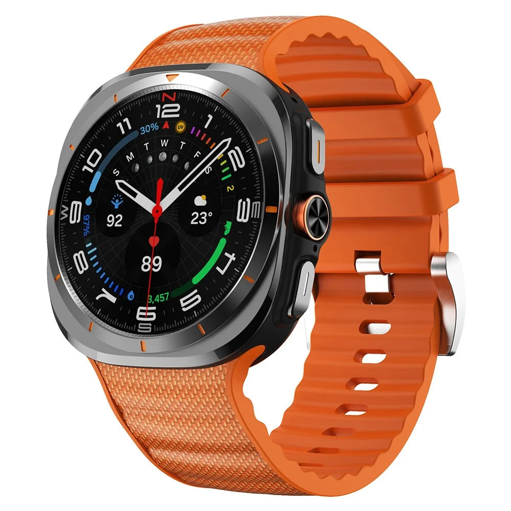 For Samsung Galaxy Watch Ultra2 47mm / Watch Ultra (2025) 47mm / Watch Ultra 47mm Watch Strap Adjustable Sports Silicone Wrist Band - Orange - 4