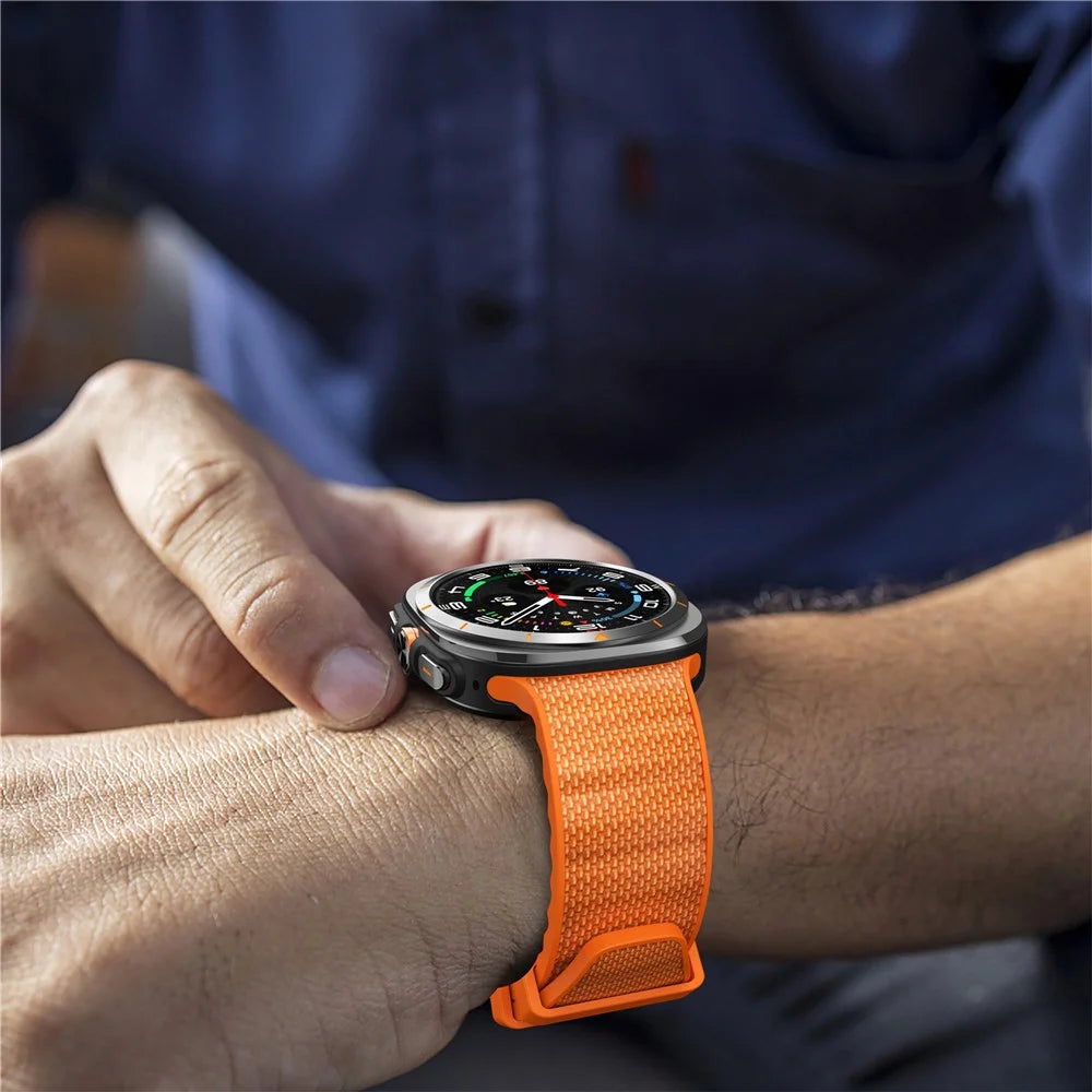 For Samsung Galaxy Watch Ultra2 47mm / Watch Ultra (2025) 47mm / Watch Ultra 47mm Watch Strap Adjustable Sports Silicone Wrist Band - Orange - 6
