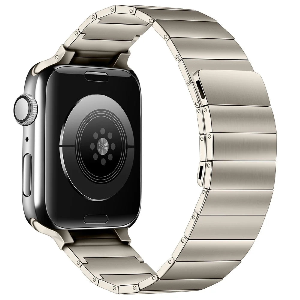 Strap for Apple Watch Series 11 10 42mm / 9 8 7 41mm / SE3 SE2 SE 6 5 4 40mm / 3 2 1 38mm Magnetic Stainless Steel Watch Band - Starlight - 1