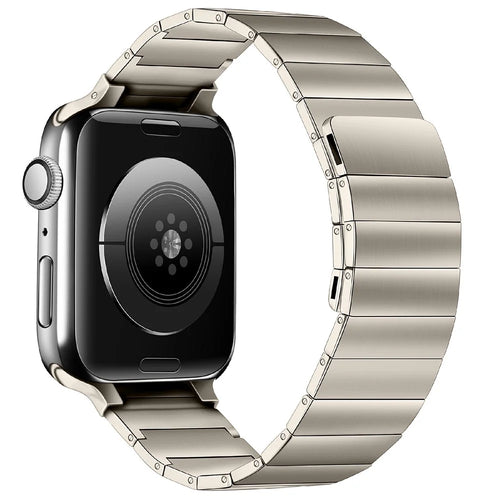 Strap for Apple Watch Series 11 10 42mm / 9 8 7 41mm / SE3 SE2 SE 6 5 4 40mm / 3 2 1 38mm Magnetic Stainless Steel Watch Band - Starlight - 1