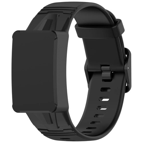 For WHOOP 4.0 Fitness Tracker Silicone Wristband Replacement Strap Integrated with Protective Case - Black - 1