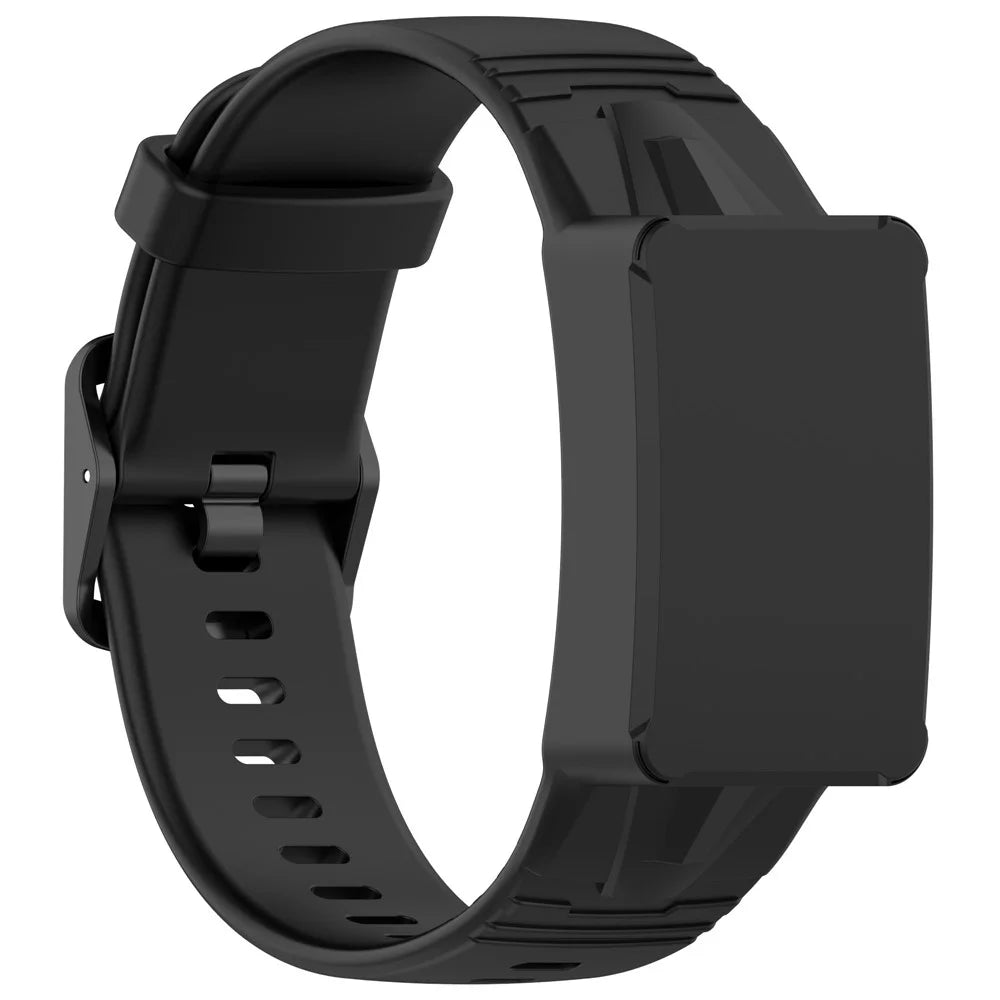 For WHOOP 4.0 Fitness Tracker Silicone Wristband Replacement Strap Integrated with Protective Case - Black - 4
