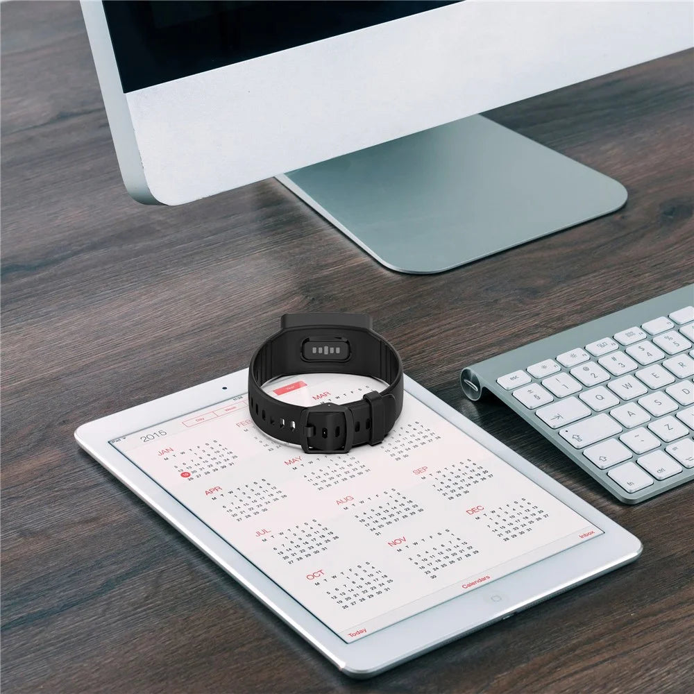 For WHOOP 4.0 Fitness Tracker Silicone Wristband Replacement Strap Integrated with Protective Case - Black - 6