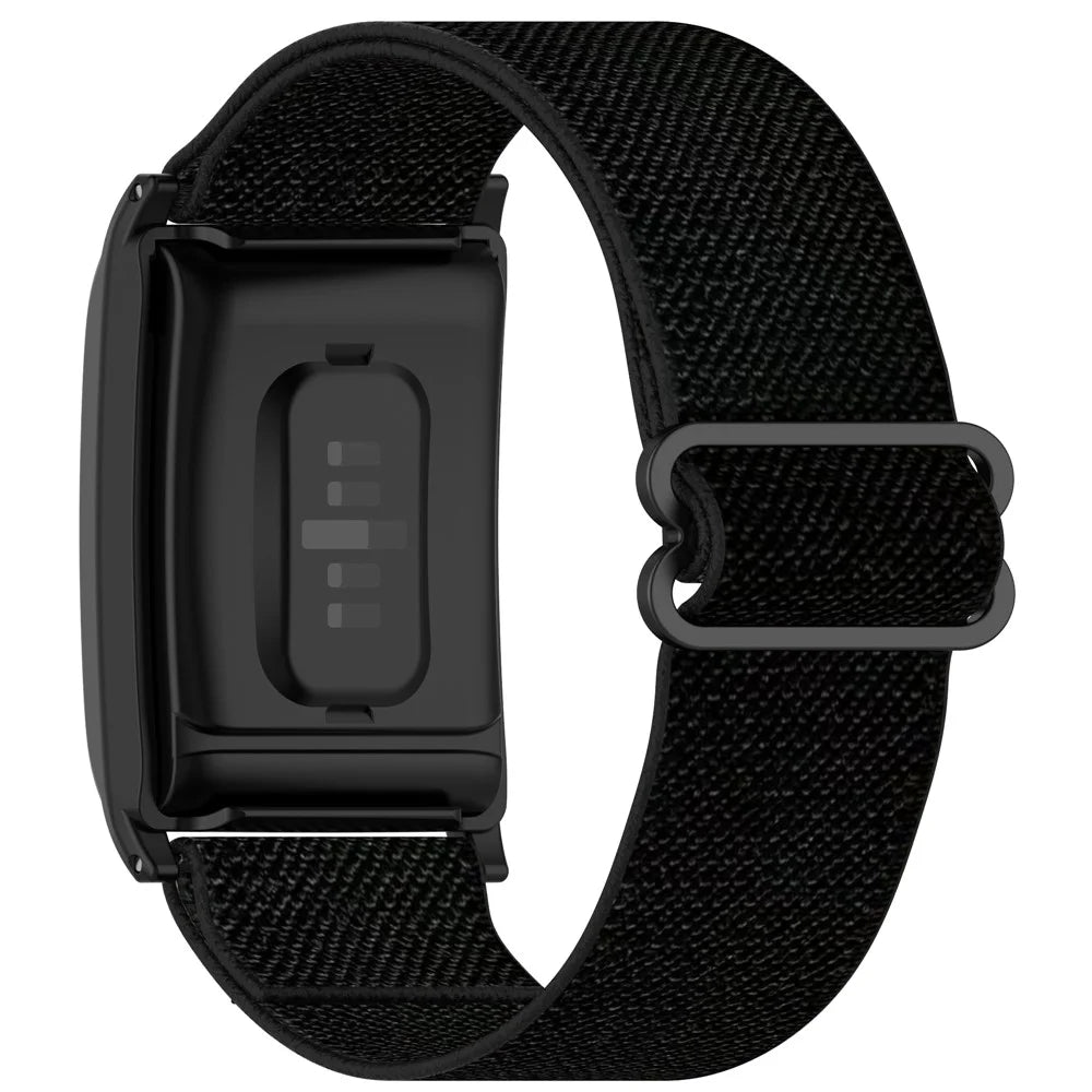 For WHOOP WHOOP 5.0 / 5.0 LIFE MG /  5.0 Peak / 5.0 One / 4.0 / 3.0 Fitness Tracker Elastic Woven Nylon Wrist Strap with Protective Case - Black - 1