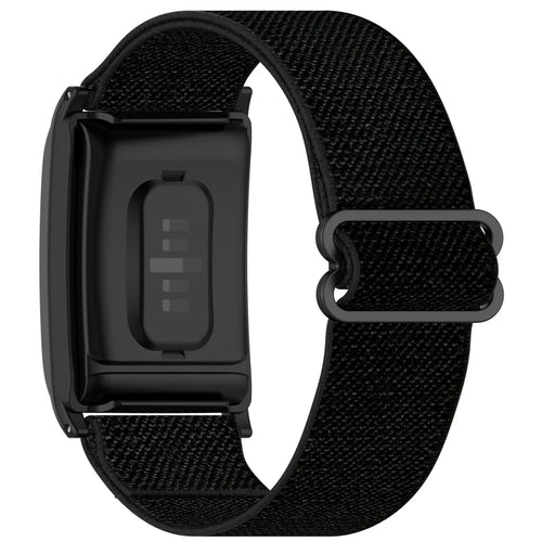 For WHOOP WHOOP 5.0 / 5.0 LIFE MG /  5.0 Peak / 5.0 One / 4.0 / 3.0 Fitness Tracker Elastic Woven Nylon Wrist Strap with Protective Case - Black - 1
