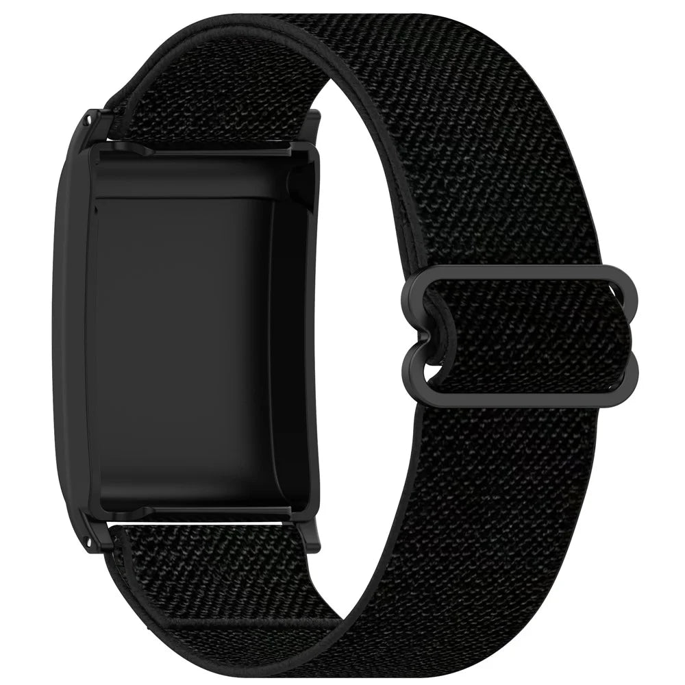 For WHOOP WHOOP 5.0 / 5.0 LIFE MG /  5.0 Peak / 5.0 One / 4.0 / 3.0 Fitness Tracker Elastic Woven Nylon Wrist Strap with Protective Case - Black - 3