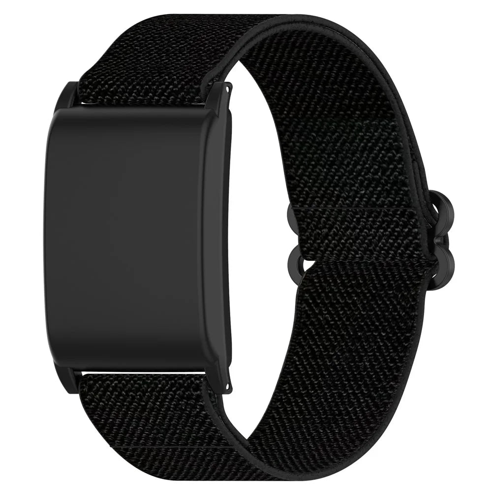 For WHOOP WHOOP 5.0 / 5.0 LIFE MG /  5.0 Peak / 5.0 One / 4.0 / 3.0 Fitness Tracker Elastic Woven Nylon Wrist Strap with Protective Case - Black - 4