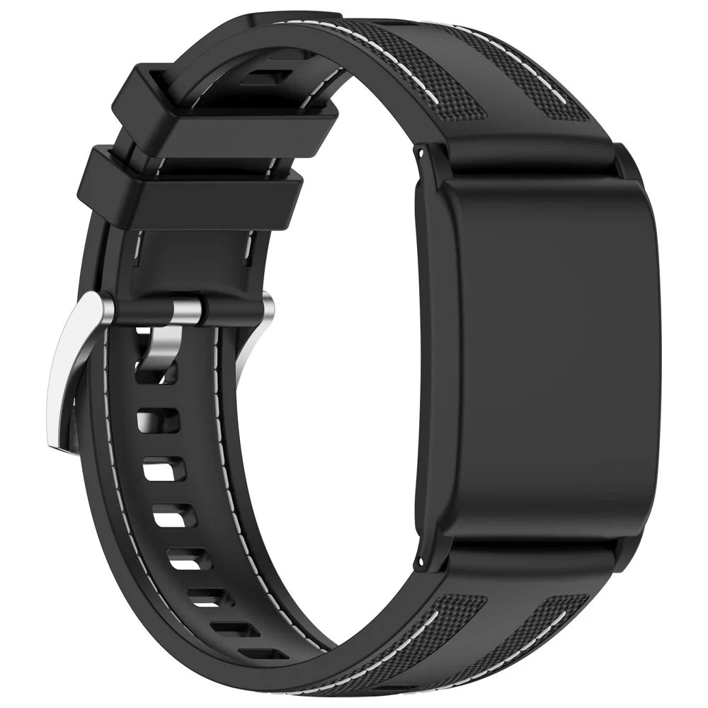 For WHOOP WHOOP 5.0 / 5.0 LIFE MG /  5.0 Peak / 5.0 One / 4.0 / 3.0 Fitness Tracker Wrist Strap Silicone Nylon Band with Protective Case - Black - 4