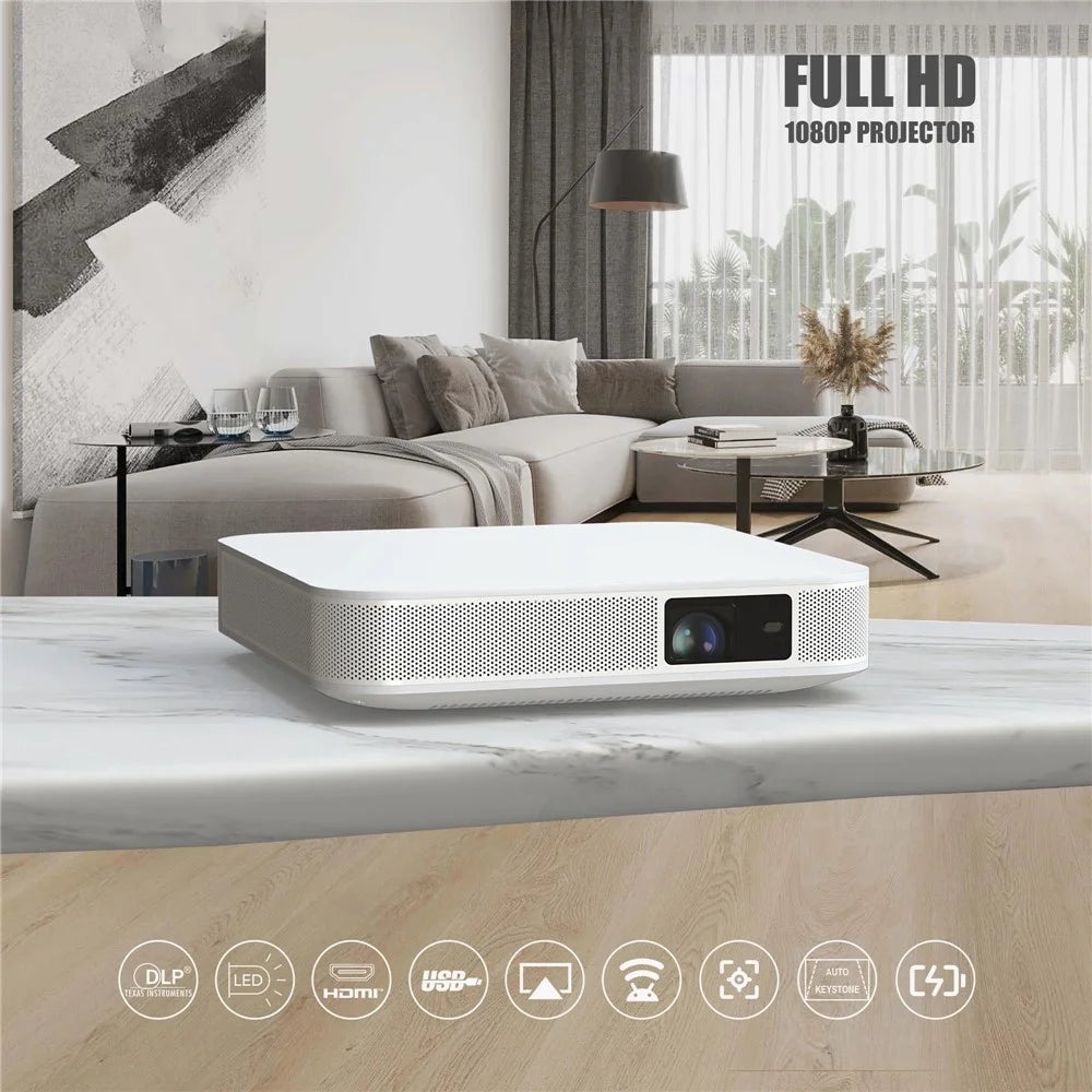 S500 Android 9.0 Auto Focus 3D DLP Projector Built In 15000mAh Battery 1080P Full HD Wireless Home Theater - US Plug - 3