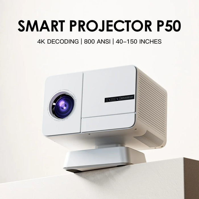 P50MAX Smart Projector 1080P Full HD Gaming Projector Support Auto Focus / Keystone Correction - White  /  US Plug - 2