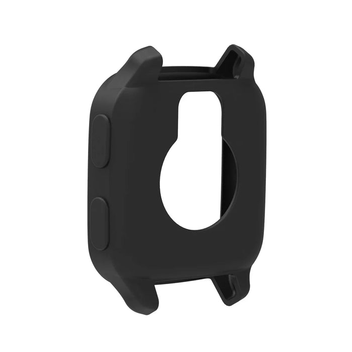 For Garmin Venu Sq 2 Silicone Replacement Strap Watch Band with Protective Case - Black - 3