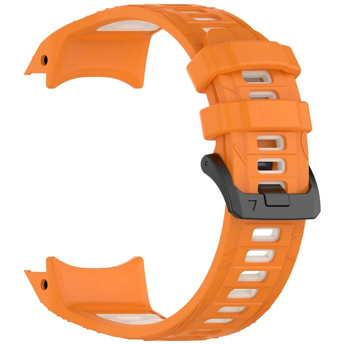 For Garmin Instinct 3 Solar 45mm  /  AMOLED 45mm Watch Band 22mm Dual Color Silicone Replacement Strap - Orange  /  Starlight - 2