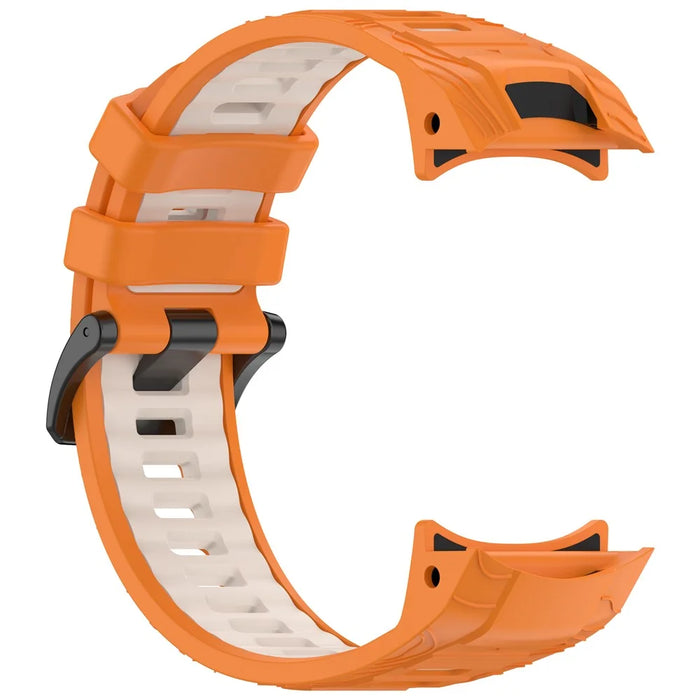 For Garmin Instinct 3 Solar 45mm  /  AMOLED 45mm Watch Band 22mm Dual Color Silicone Replacement Strap - Orange  /  Starlight - 3