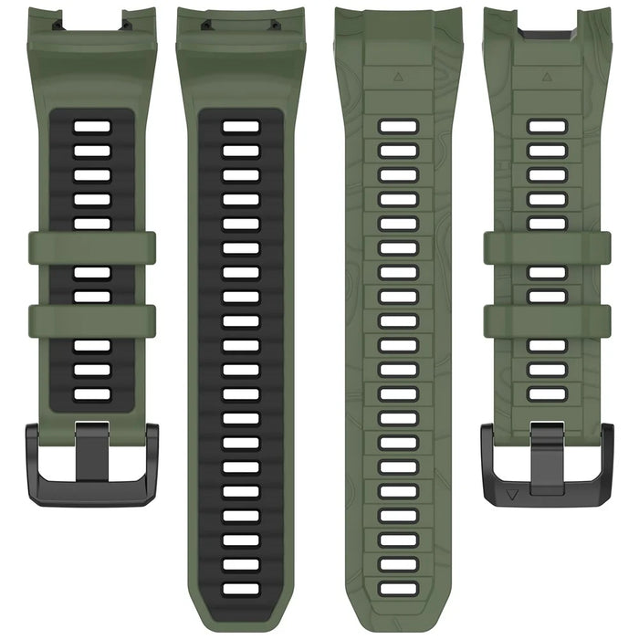 For Garmin Instinct 3 Solar 45mm  /  AMOLED 45mm Watch Band 22mm Dual Color Silicone Replacement Strap - Orange  /  Starlight - 6