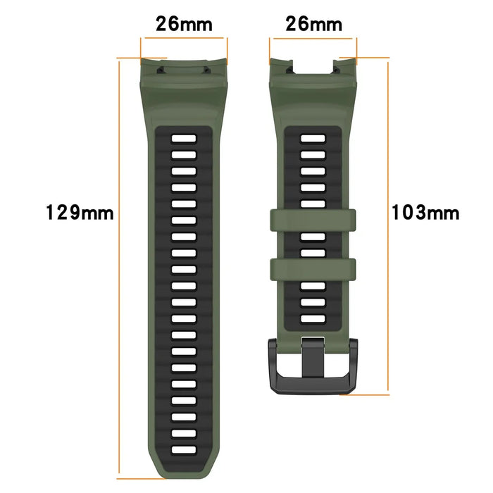 For Garmin Instinct 3 Solar 50mm  /  AMOLED 50mm Watch Band 26mm Dual Color Silicone Replacement Strap - Orange  /  Starlight - 7