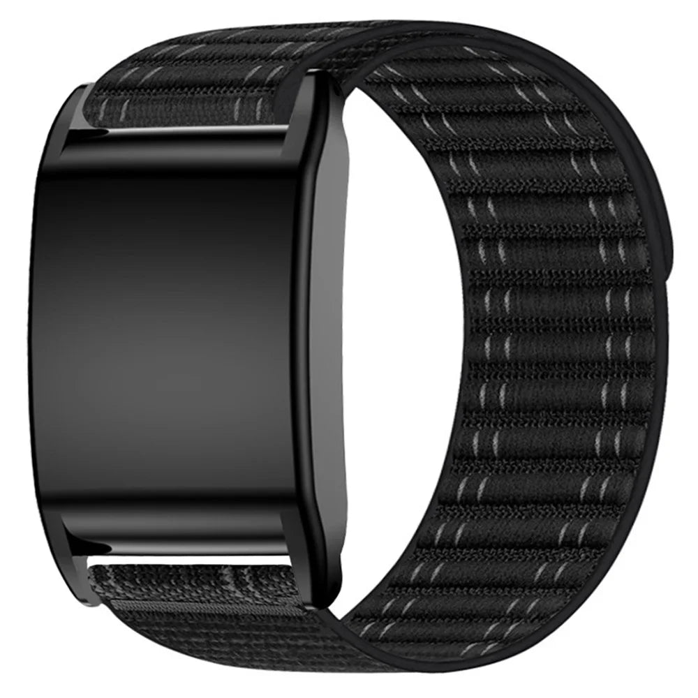 For WHOOP 4.0 Stylish Nylon Wrist Strap Magic Tape Loop Band with Protective Case - Black - 1