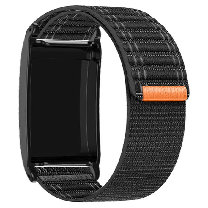 For WHOOP 4.0 Stylish Nylon Wrist Strap Magic Tape Loop Band with Protective Case - Black - 2