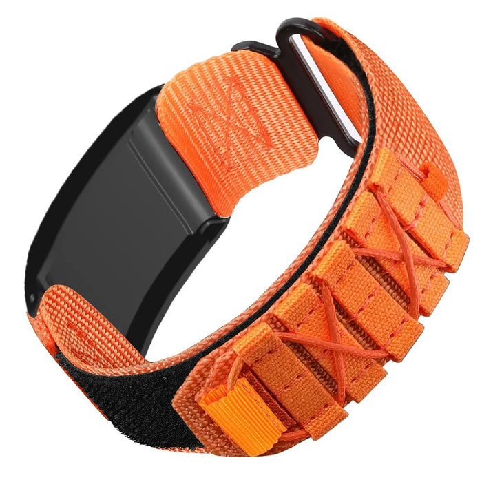 For WHOOP 4.0 Breathable Nylon Wrist Strap Magic Tape Loop Watch Band with Protective Case - Orange - 1