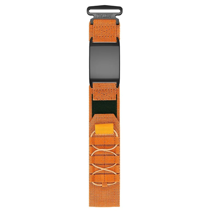 For WHOOP 4.0 Breathable Nylon Wrist Strap Magic Tape Loop Watch Band with Protective Case - Orange - 2