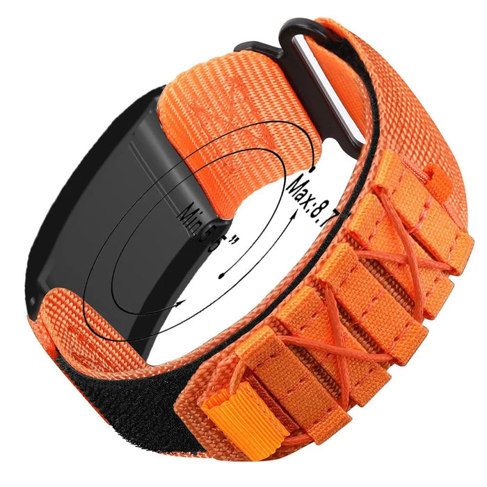 For WHOOP 4.0 Breathable Nylon Wrist Strap Magic Tape Loop Watch Band with Protective Case - Orange - 6