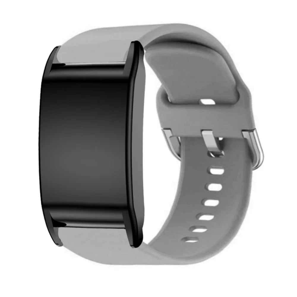 For WHOOP 4.0 Fitness Tracker Silicone Band Replacement Wrist Strap with Protective Case - Grey - 2