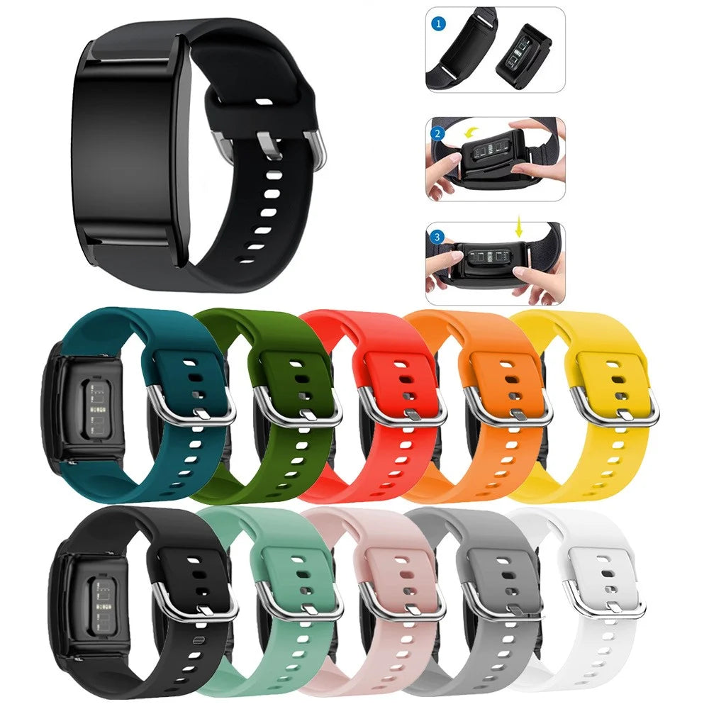 For WHOOP 4.0 Fitness Tracker Silicone Band Replacement Wrist Strap with Protective Case - Grey - 4
