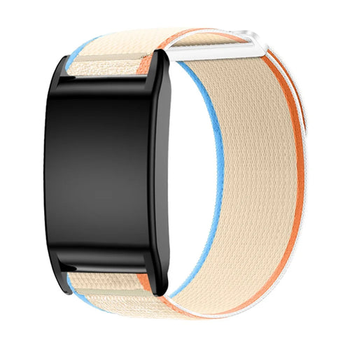 For WHOOP 4.0 Magic Tape Loop Band Stylish Nylon Wrist Strap with PC Protective Case - Beige - 1