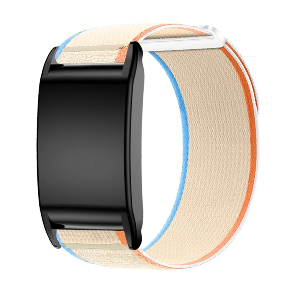 For WHOOP 4.0 Magic Tape Loop Band Stylish Nylon Wrist Strap with PC Protective Case - Beige - 1